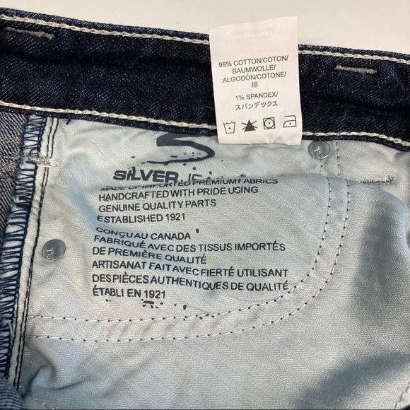 SILVER JEANS Sz 31 Tuesday Bootcut Faded Whisker  Dark Jeans - Picture 9 of 13